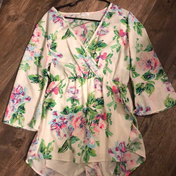 Blue Blush Other - Floral Romper